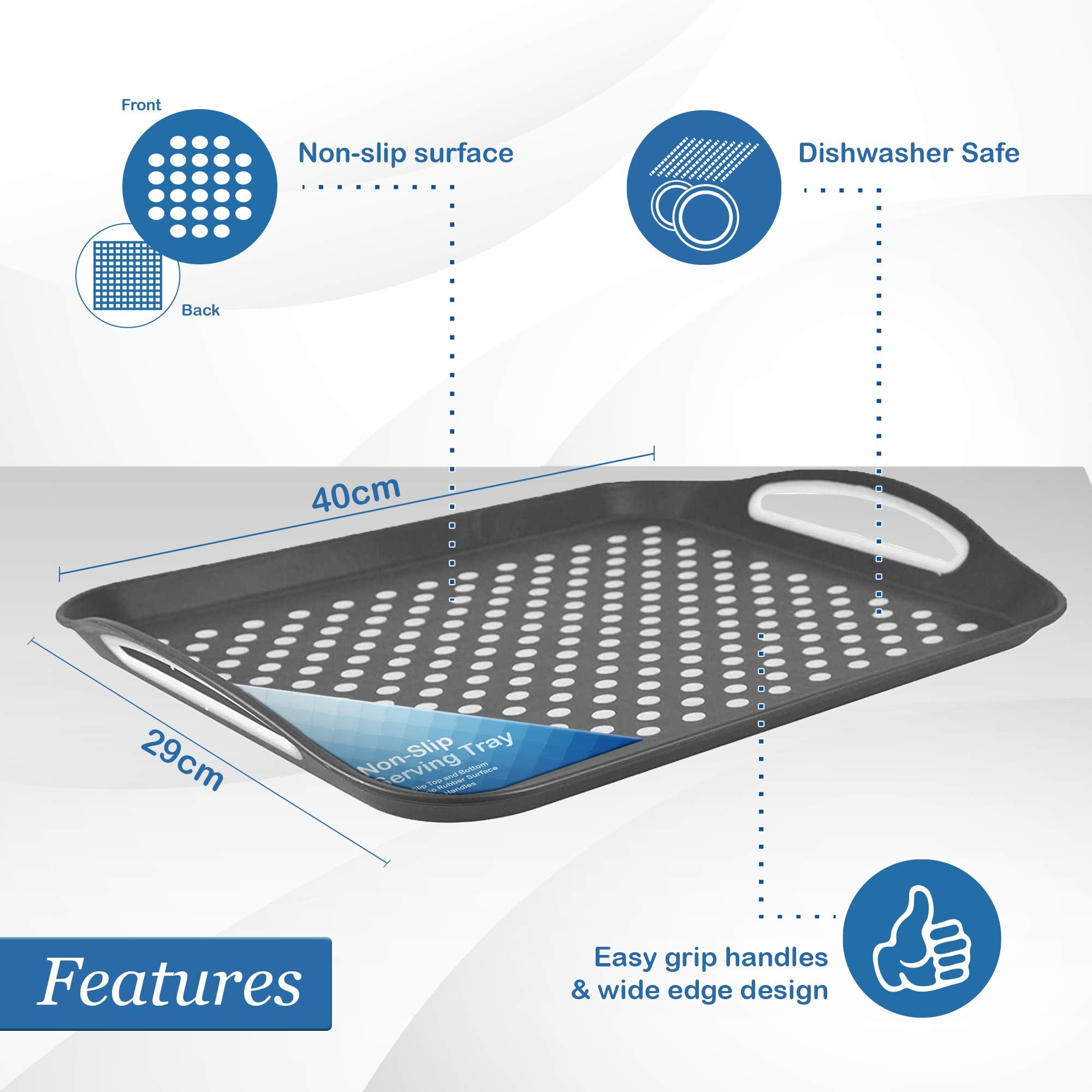 Volila nonslip texture keeps drinks secure on tray during relaxed moments