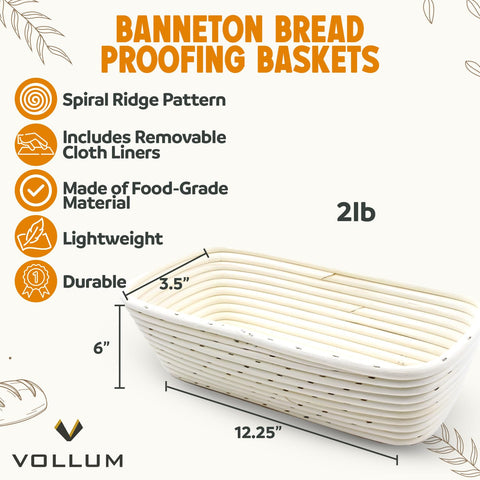 Vollum Banneton basket spiral pattern enhances rustic bread appearance during proofing