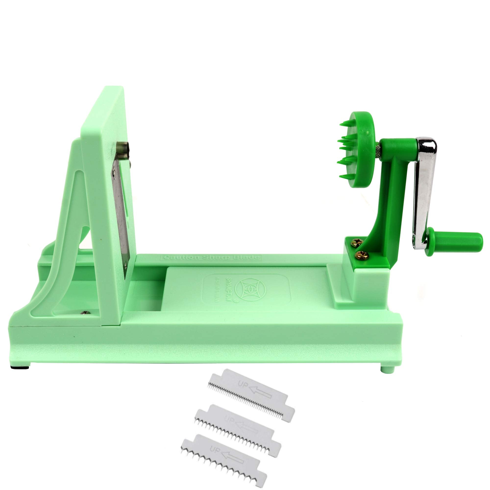 Vollum Japanese Turning Vegetable Spiralizer with four blades for easy veggie ribbons.