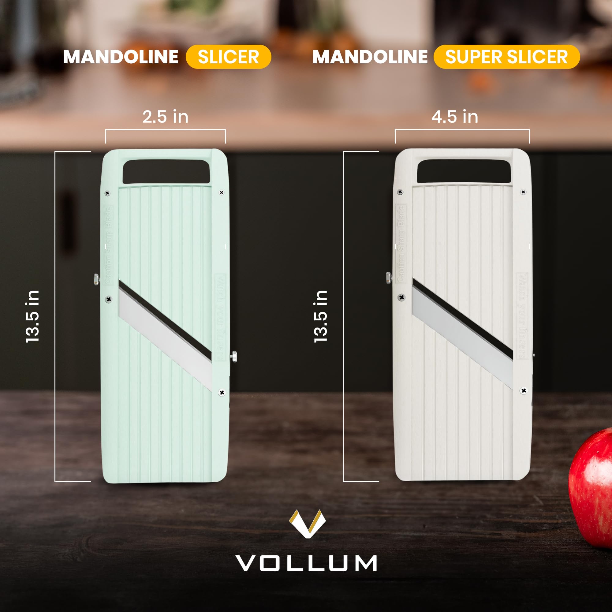 Vollum Wide Mandoline gift-ready design makes a practical kitchen gift.