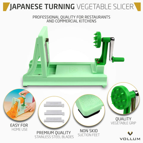 Vollum zucchini noodles being spiralized for quick healthy meals.