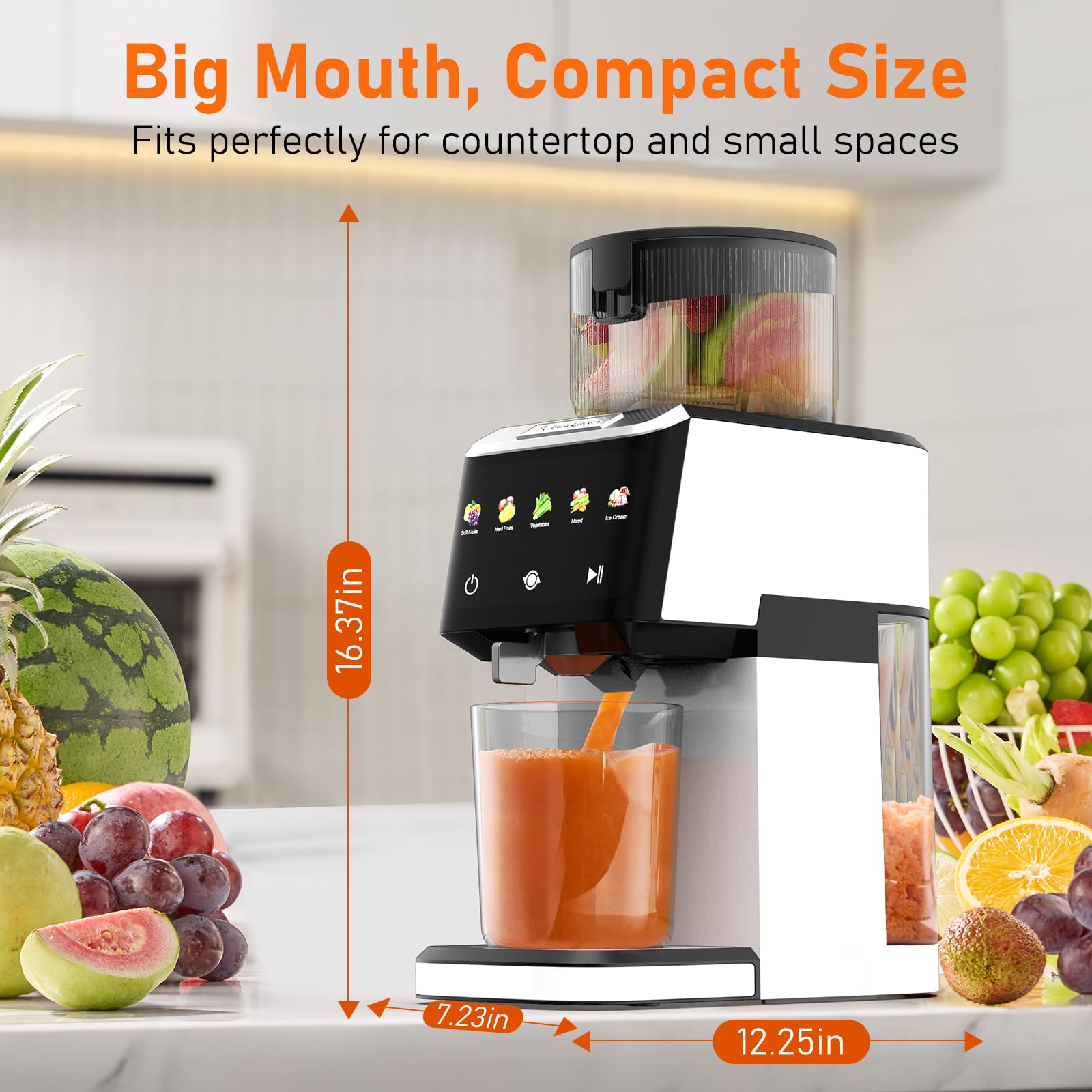 Voltisphere CFR606 pearl white design supports safe, intuitive juicing at home