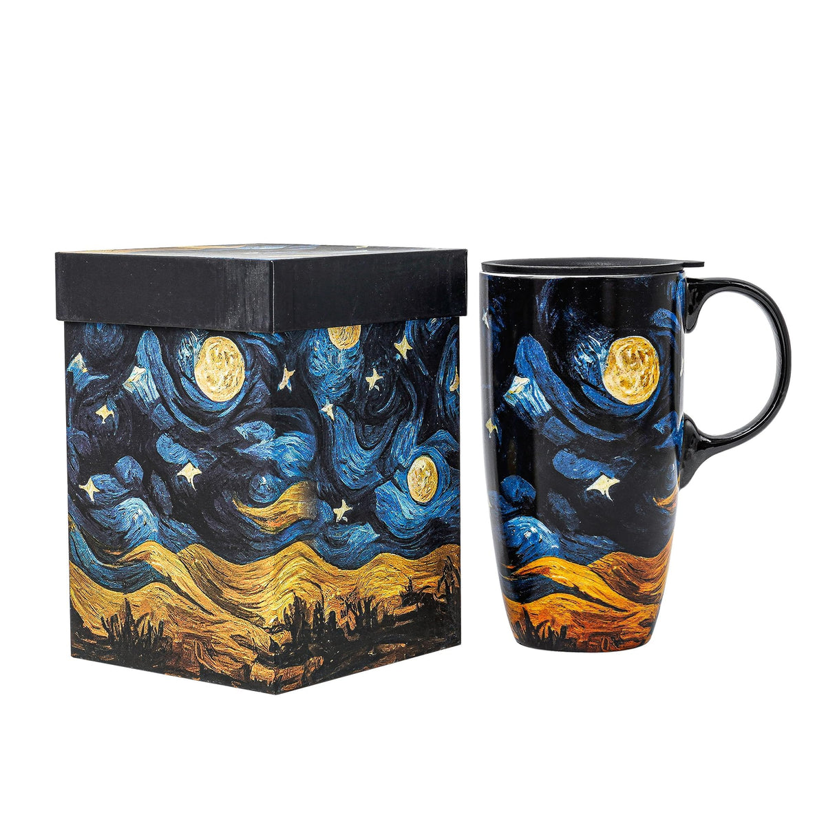 Voltogar Starry Night ceramic mug with starry design for daily coffee