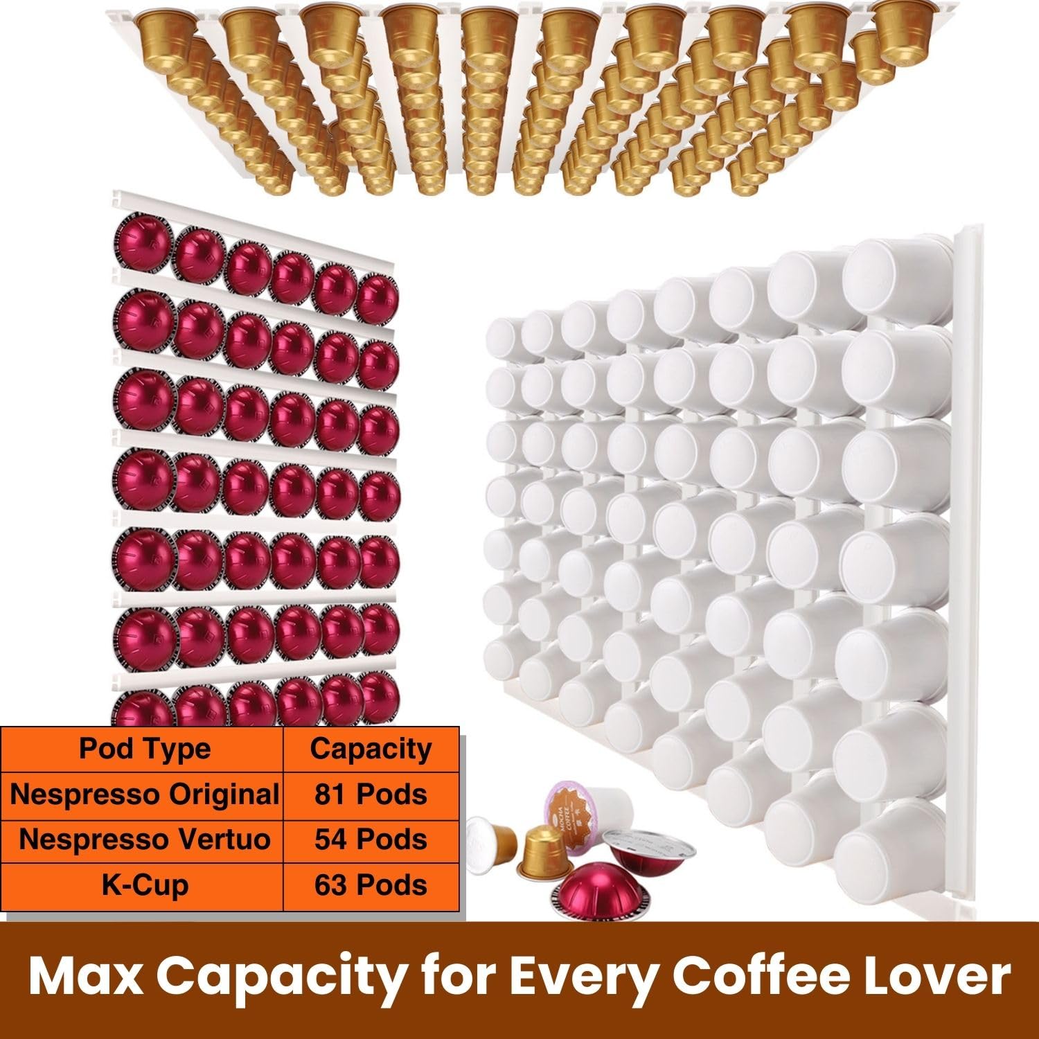 VOMELON 10-pod capacity organizer speeds morning coffee selection