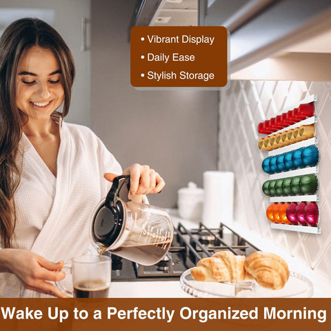 VOMELON wall-mount keeps pods at eye level for easy selection