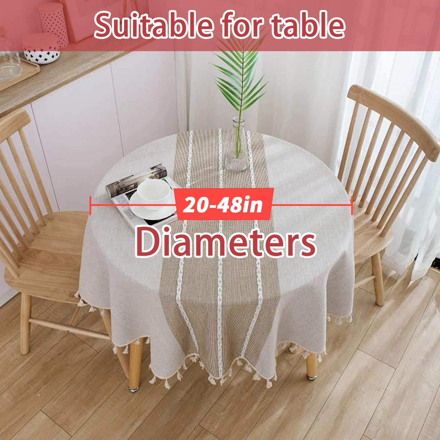 Vonabem coffee color table cloth displayed in a cozy dining setting