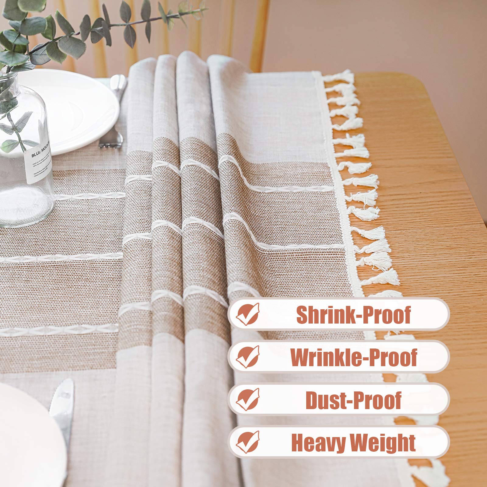 Vonabem no-wrinkle texture on coffee table cloth for tidy surfaces