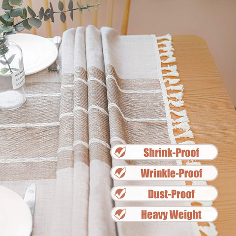 Vonabem no-wrinkle texture on coffee table cloth for tidy surfaces