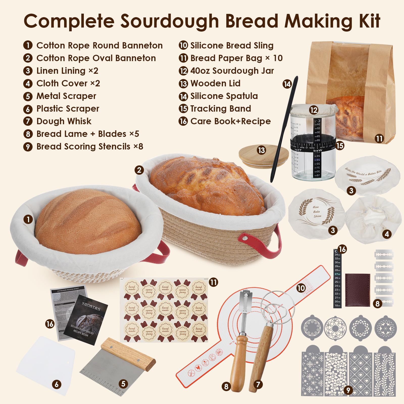 Vonates bread lame with blades for precise scoring patterns