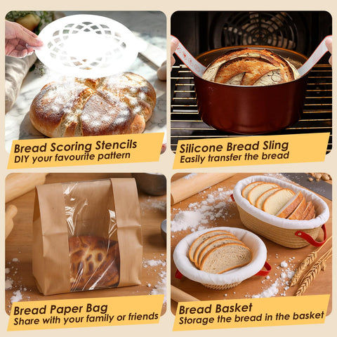 Vonates silicone bread sling enables safe, non-stick loaf transfer