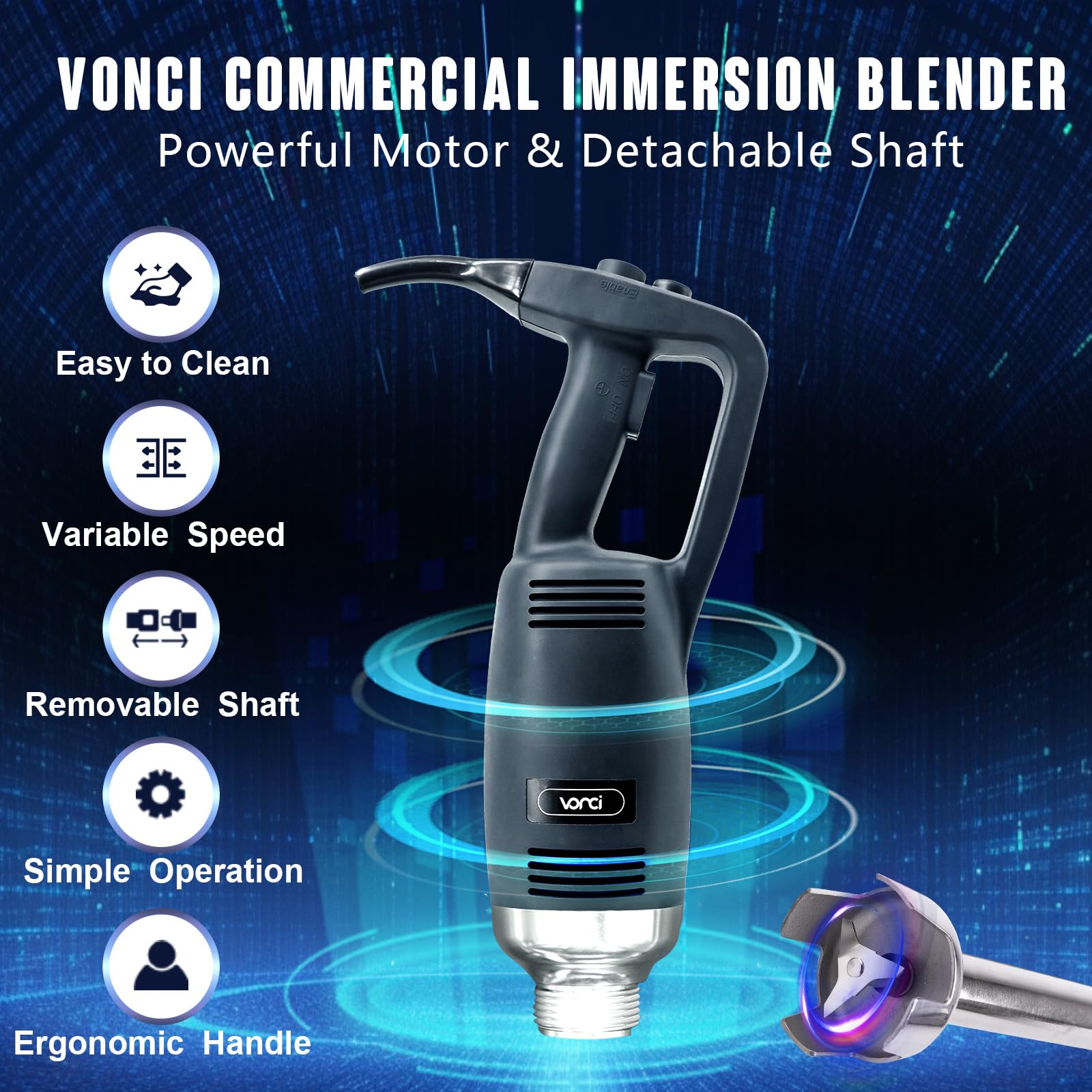 Variable speed control from 6000 to 20000 RPM for versatile batch prep