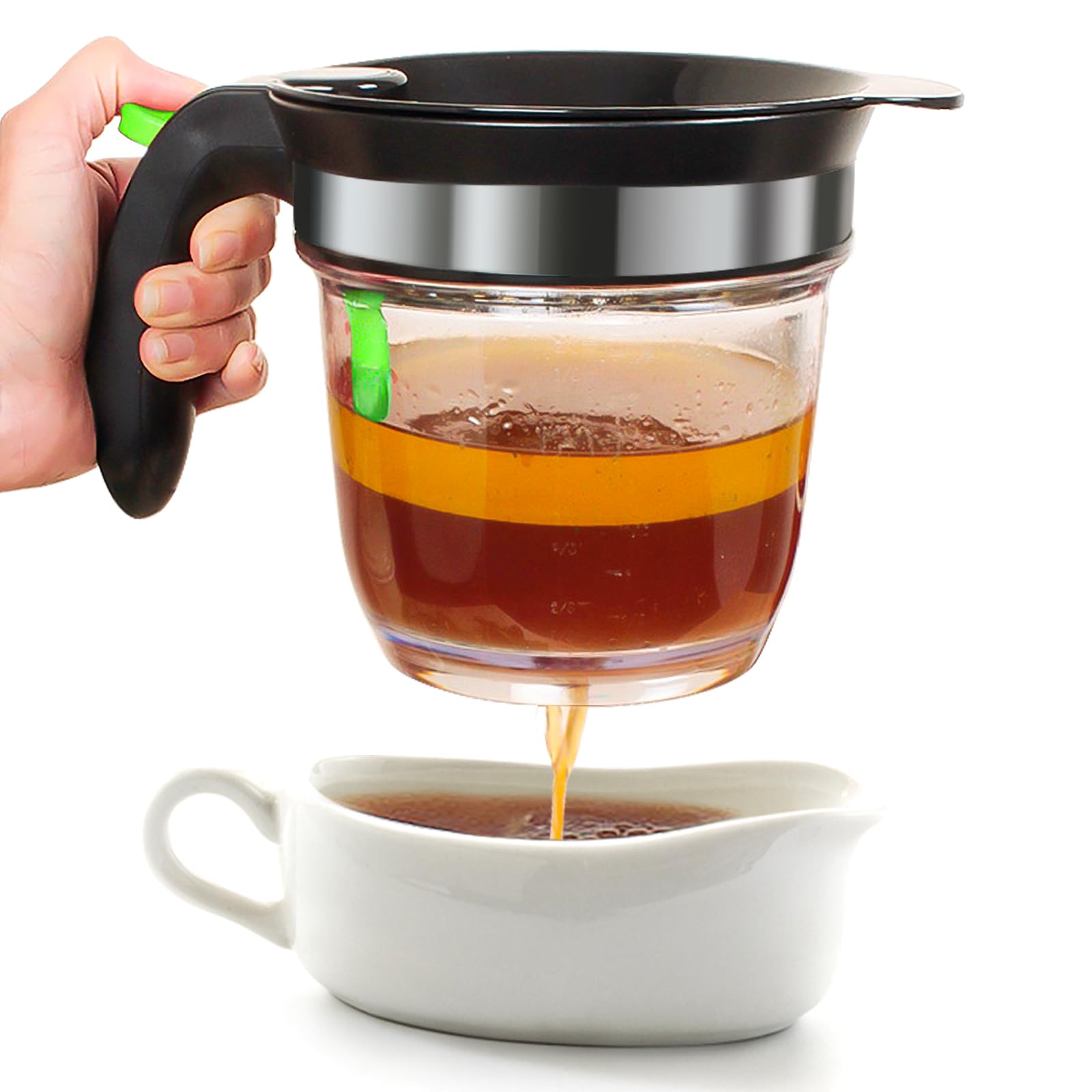 VONDIOR fat separator bottom release with 4-cup capacity for smooth gravies
