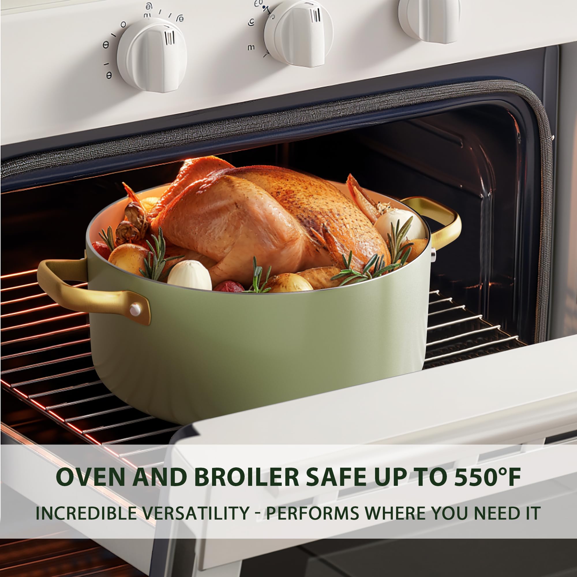 VONIKI 5-piece silicone utensil set protects nonstick surfaces.