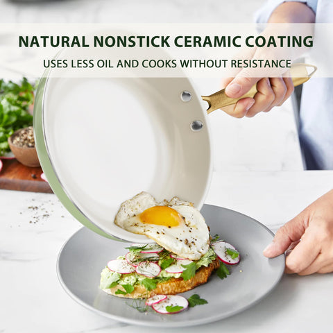 VONIKI 8-inch nonstick frying pan ideal for quick searing.