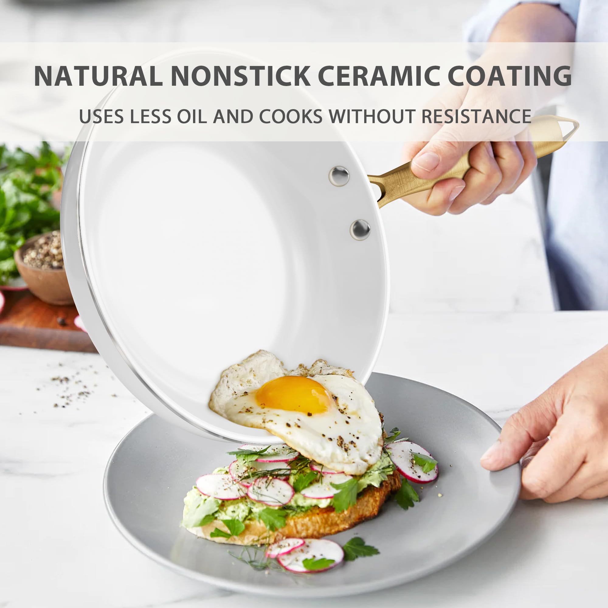 VONIKI 1.7-quart saucepan with lid perfect for sauces.