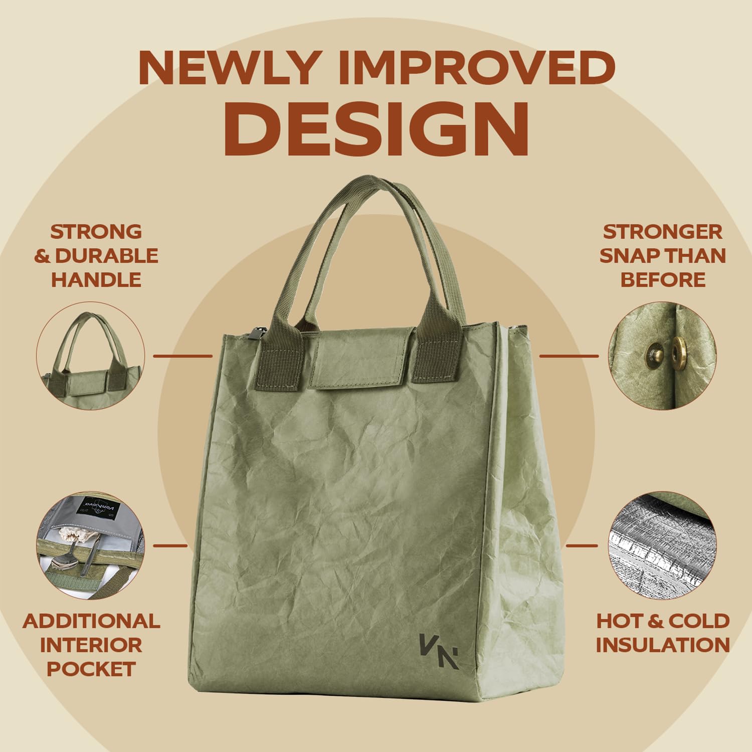 VonNova lightweight lunch bag being carried for daily use