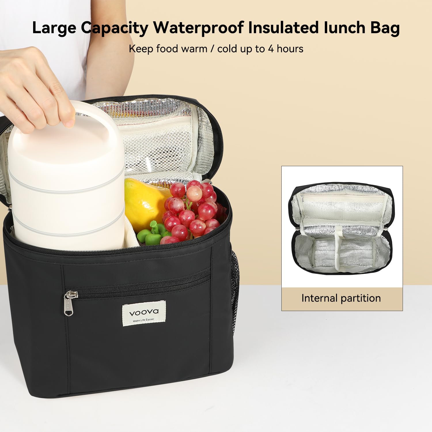 Voova bento lids with silicone seal prevent leaks during transport