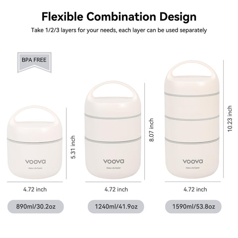 Voova insulated lunch bag keeps meals warm or cold during travel or commuting