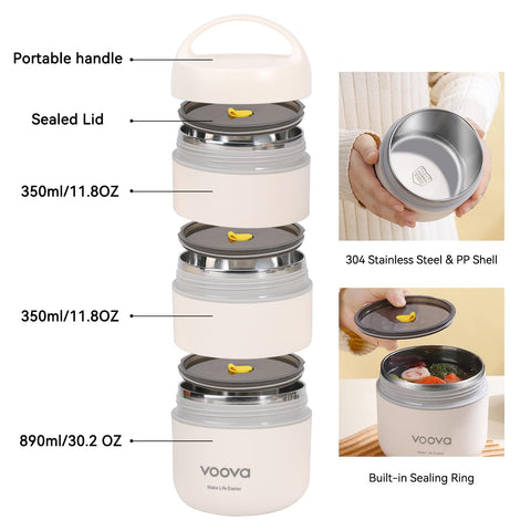 Voova stainless steel cutlery included for fuss-free meals anywhere