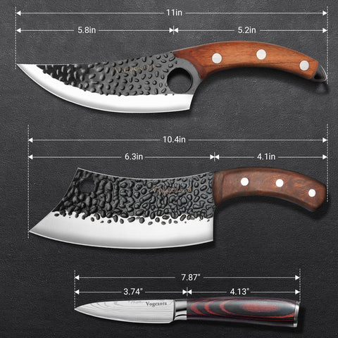 Vorgexora rosewood handle offers ergonomic, non-slip grip.