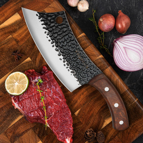 Vorgexora 6.5-inch Viking knife in balance for precise slicing.