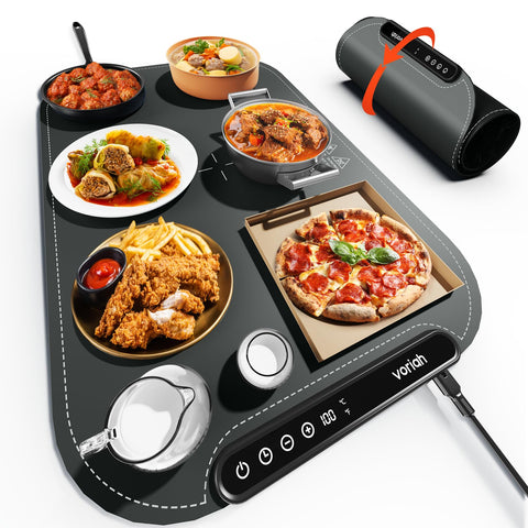 voriah warming mat with 24x16 inch surface keeps dishes warm for buffets.