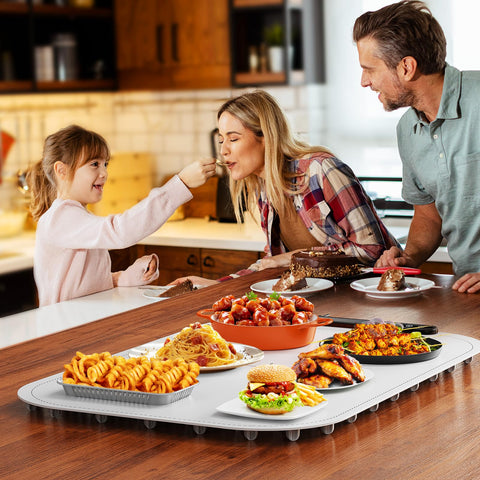 Voriah warming tray usage tips showing heat-insulating pad compatibility