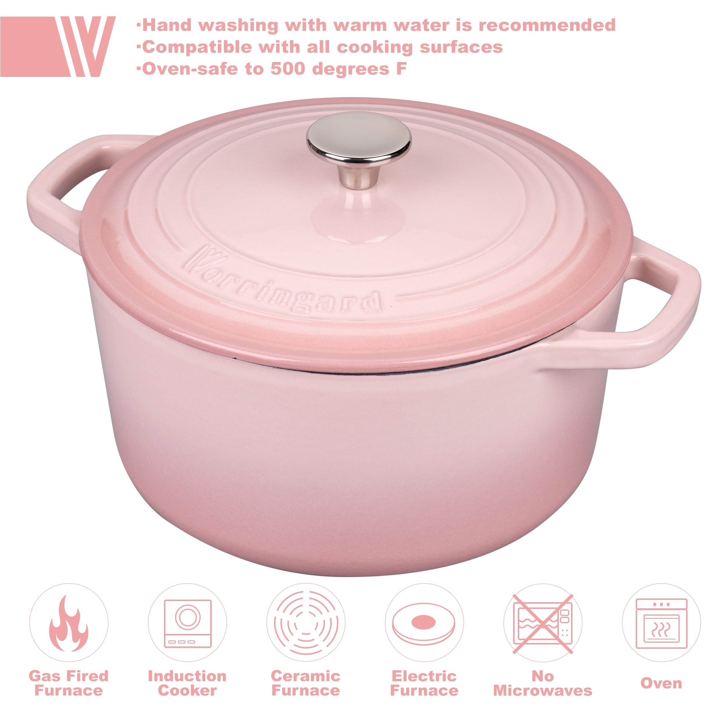 VORRINGARD 4.5-quart Dutch oven compact size ideal for family bread baking sessions.
