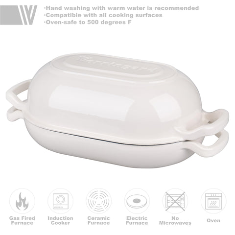 VORRINGARD heavy cast iron dutch oven with loop handles for easy lifting.