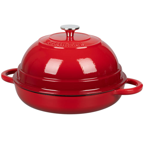 VORRINGARD enamelled Dutch oven compatible with gas, electric, ceramic and induction cooktops.