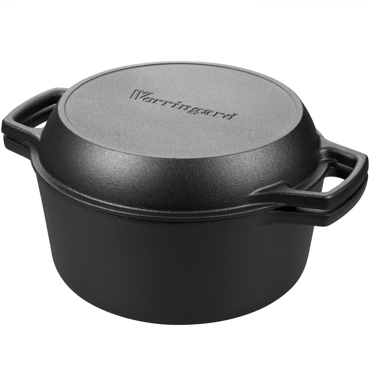 Vorringard 5qt double Dutch oven with lid illustrating versatile baking and slow-cooking use