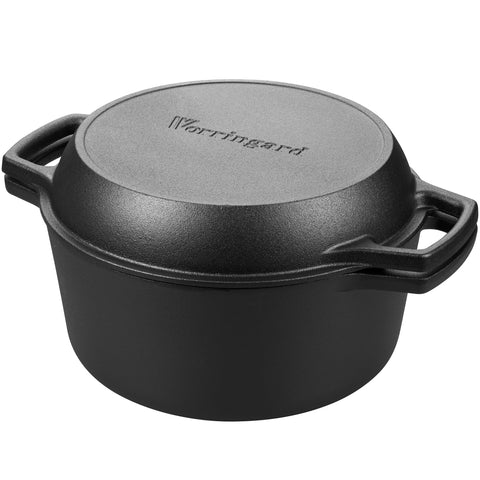 Vorringard 5qt double Dutch oven with lid illustrating versatile baking and slow-cooking use
