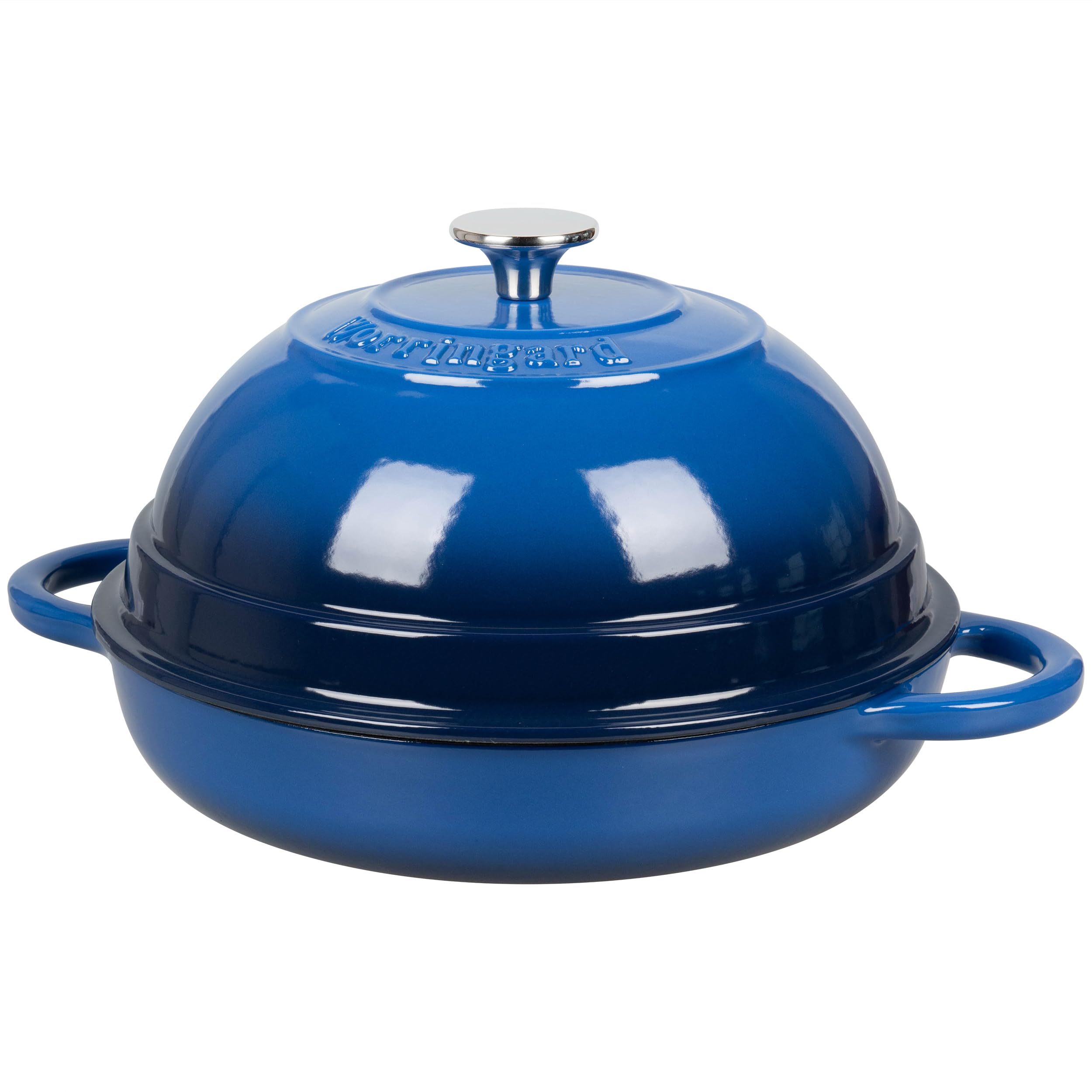VORRINGARD blue dutch oven on induction cooktop demonstration