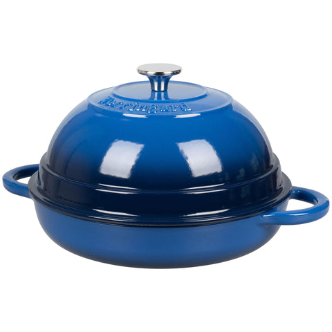 VORRINGARD blue dutch oven on induction cooktop demonstration