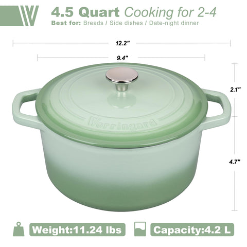 VORRINGARD green Dutch oven with lid on, sturdy construction for reliable cooking