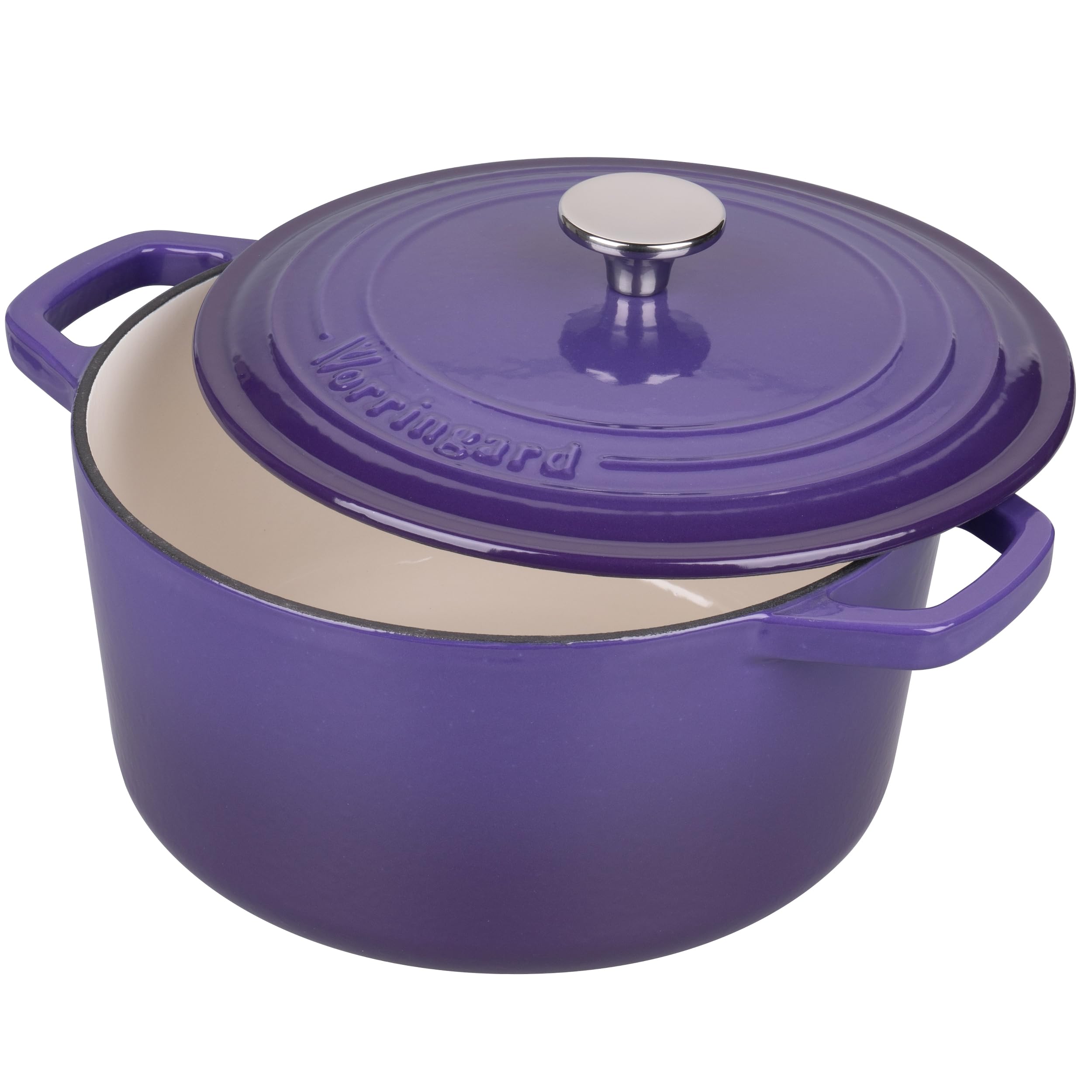 VORRINGARD Dutch Oven interior with enamel coating easing cleanup and browning