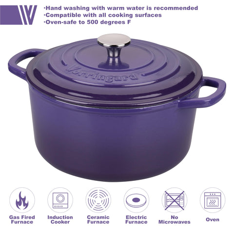 VORRINGARD Dutch Oven interior view highlighting smooth enamel coating.