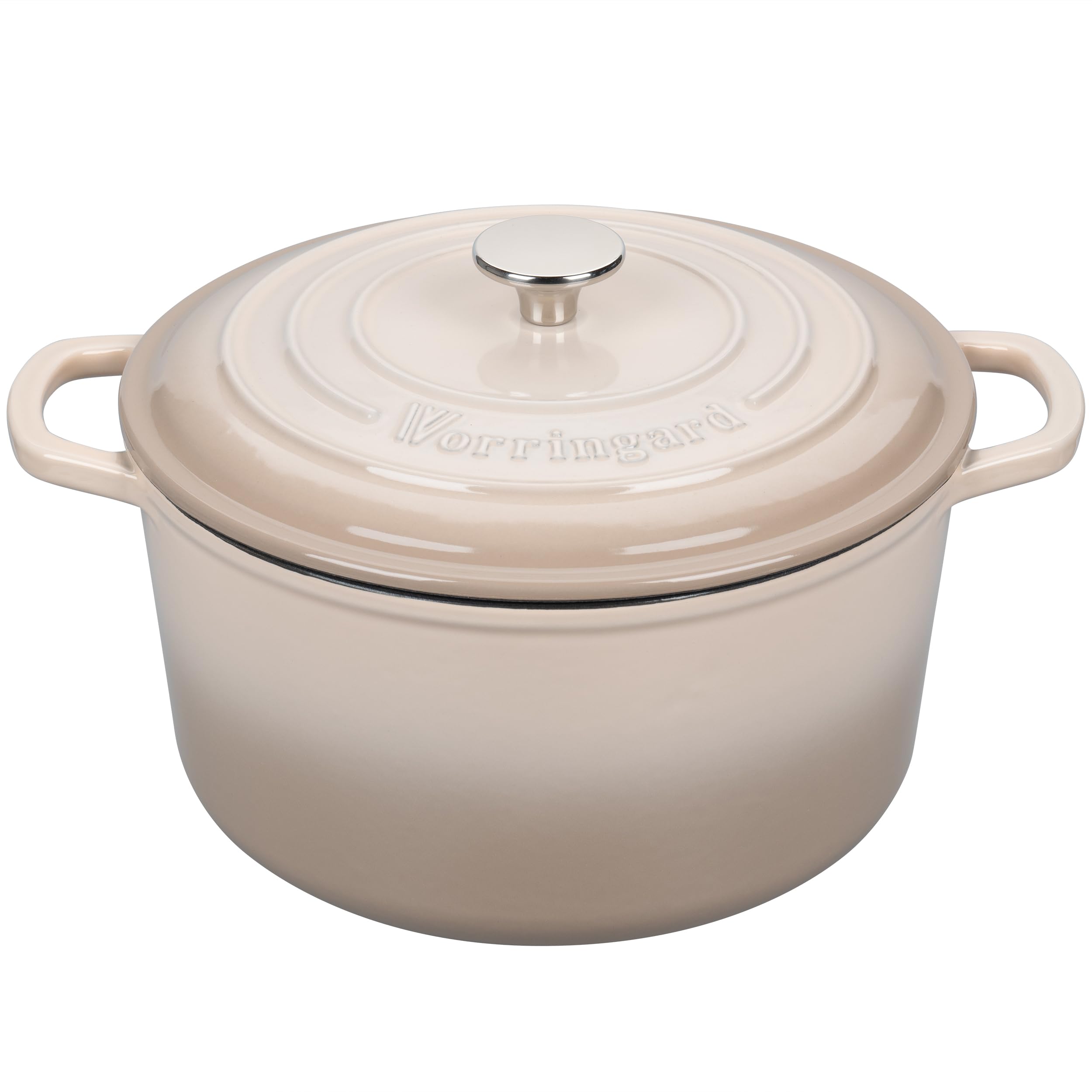 VORRINGARD latte exterior of the Dutch oven, durable enamel finish ideal for daily meals.
