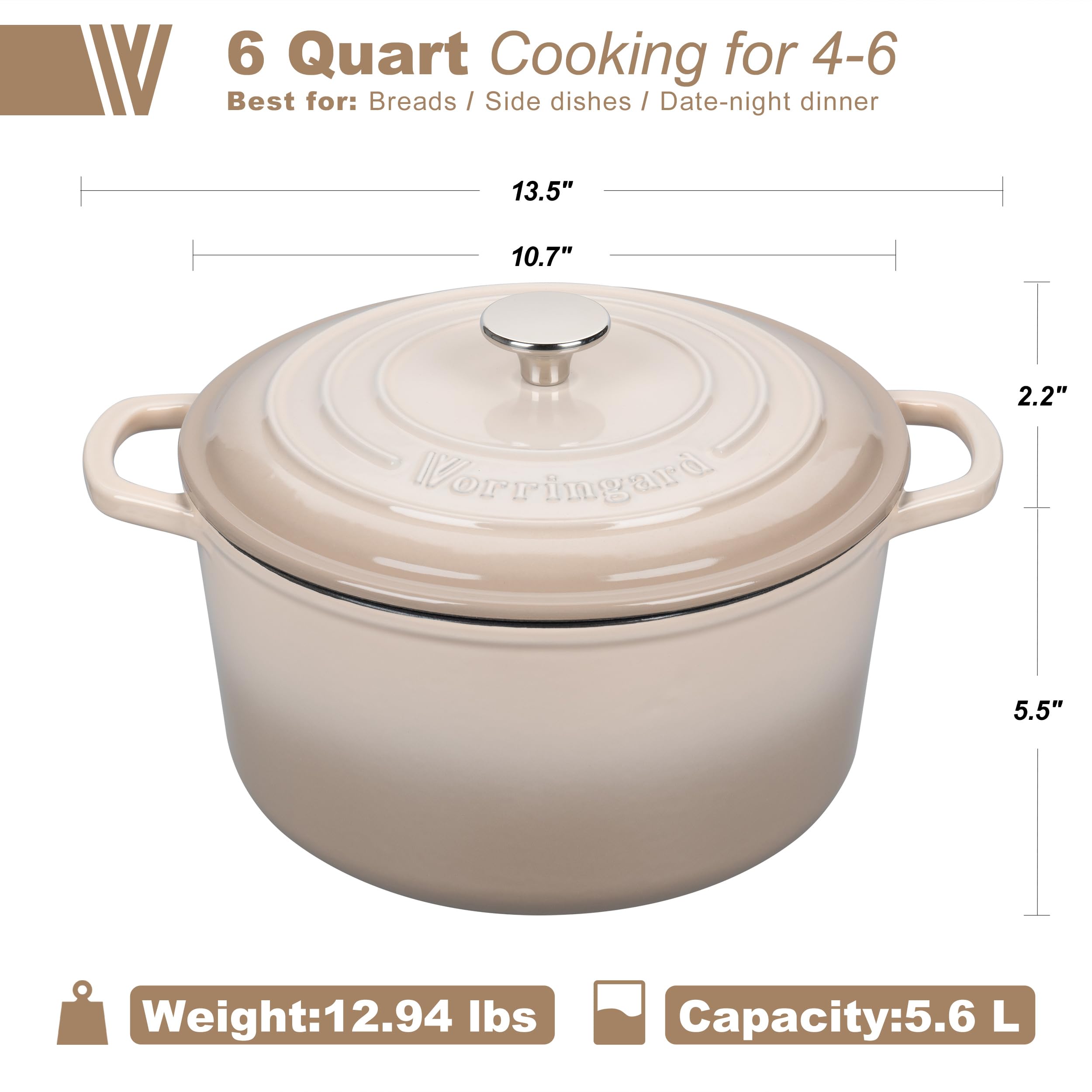 VORRINGARD latte lid on the Dutch oven, helps retain heat for even cooking.