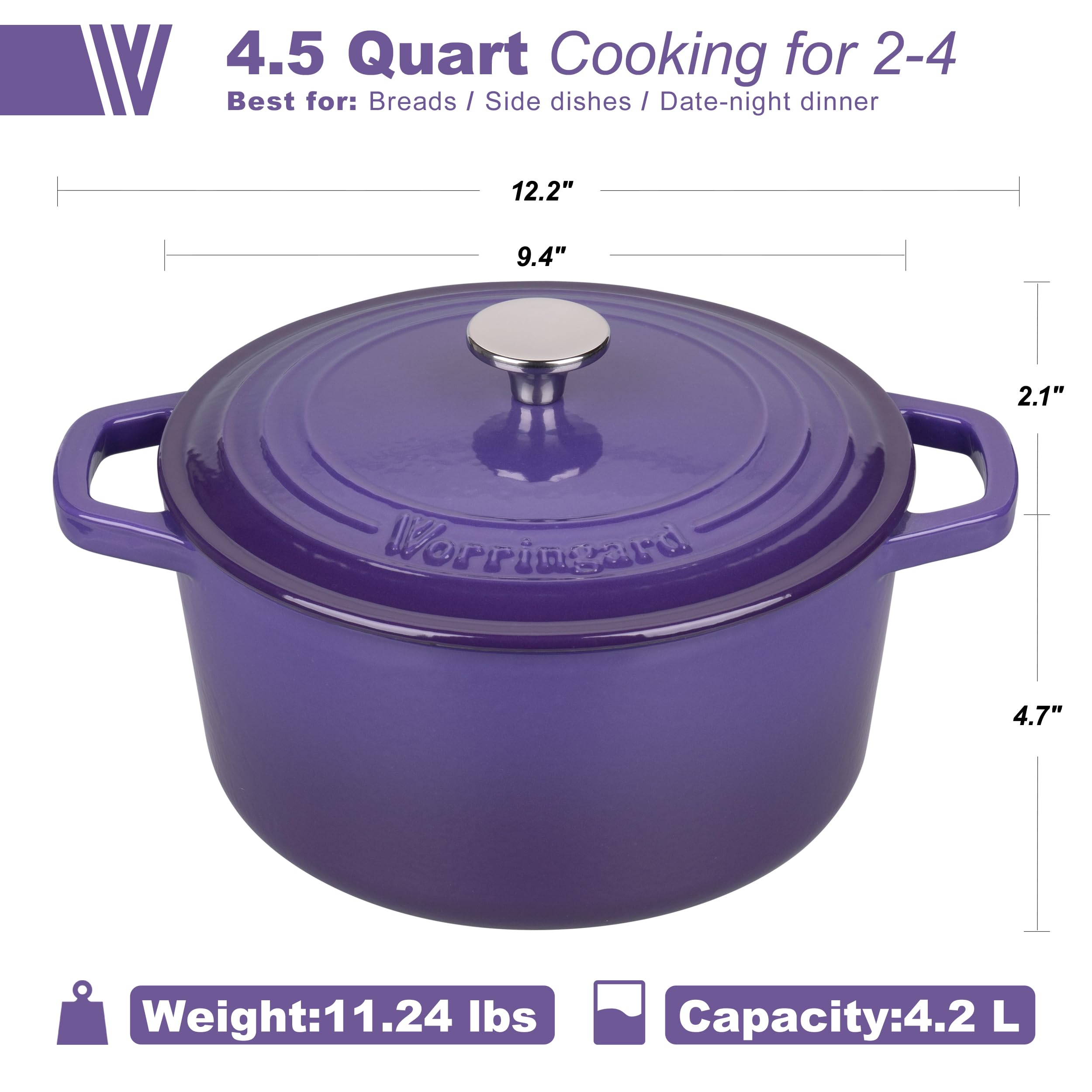 VORRINGARD Dutch Oven lid in purple demonstrates moisture retention for crusty loaves