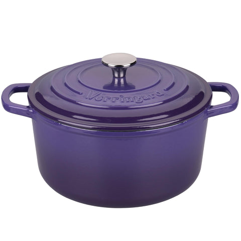 VORRINGARD purple Dutch Oven with lid, versatile cooking and even heat distribution.