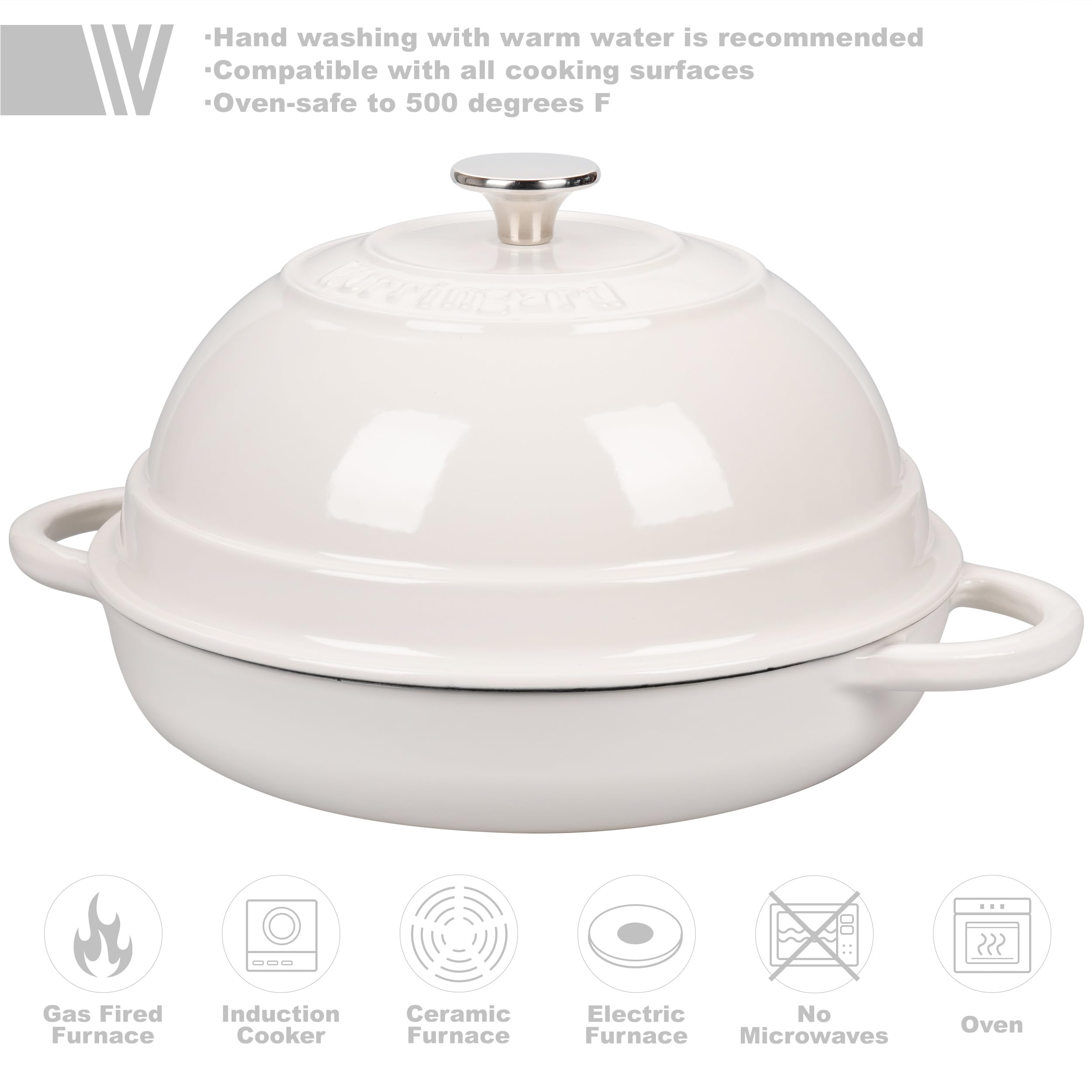 VORRINGARD 6-quart Dutch oven top view showing size and lid design.