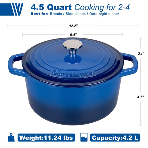 VORRINGARD enameled cast iron blue pot for durable, versatile cooking