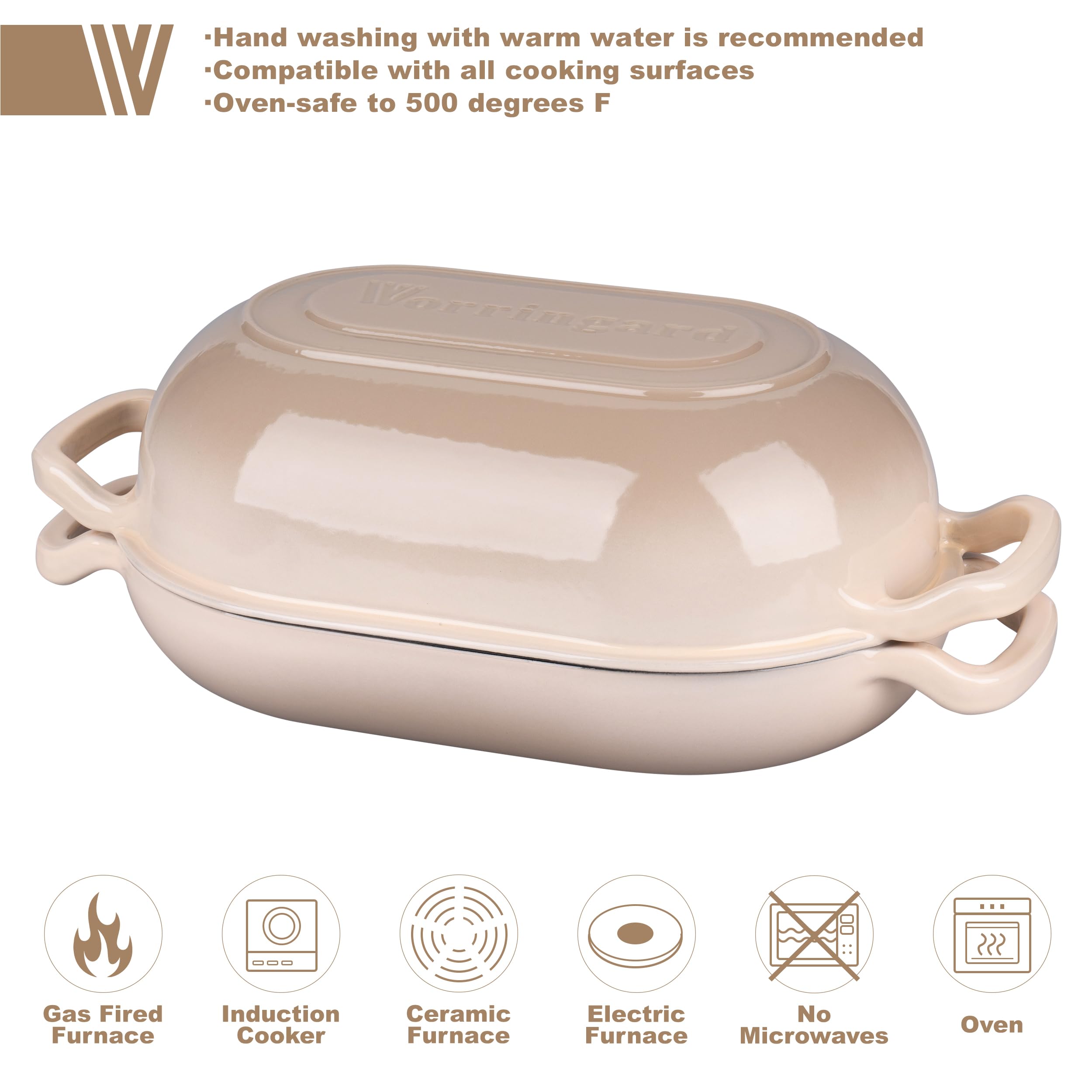 Close-up of VORRINGARD enamel showing smooth surface and durable finish.