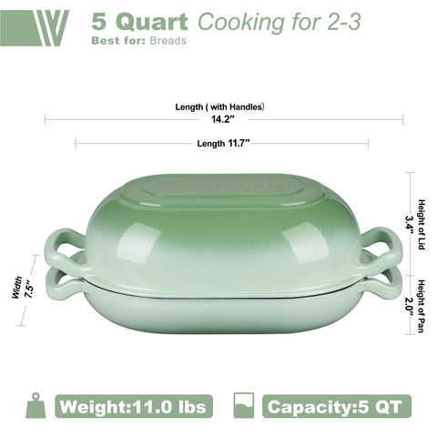 VORRINGARD green Dutch oven with lid on, heat retention for even cooking