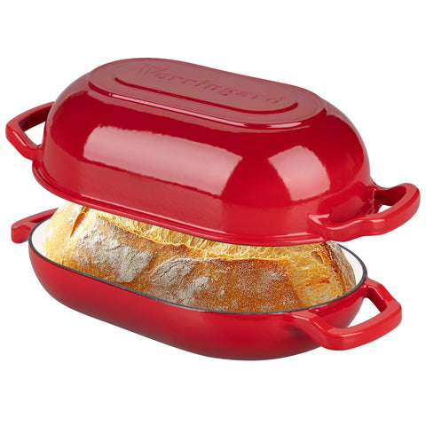 VORRINGARD enameled cast iron sourdough oven with red finish for crispy crusts.