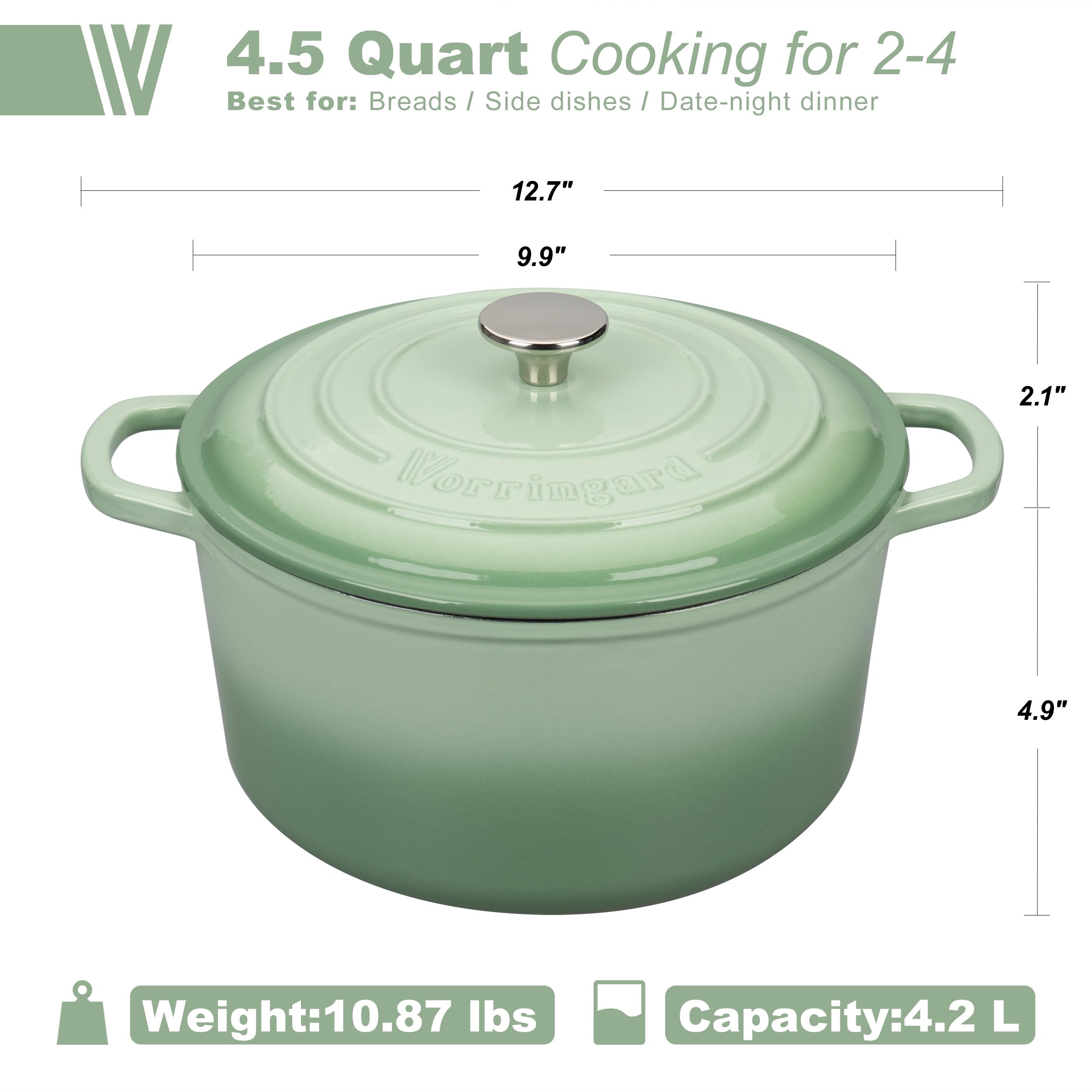 VORRINGARD Dutch oven in green, ideal for sourdough baking and crust formation.