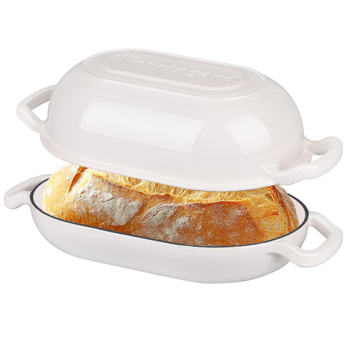 VORRINGARD enamelled cast iron sourdough oven with lid for crispy crusts.