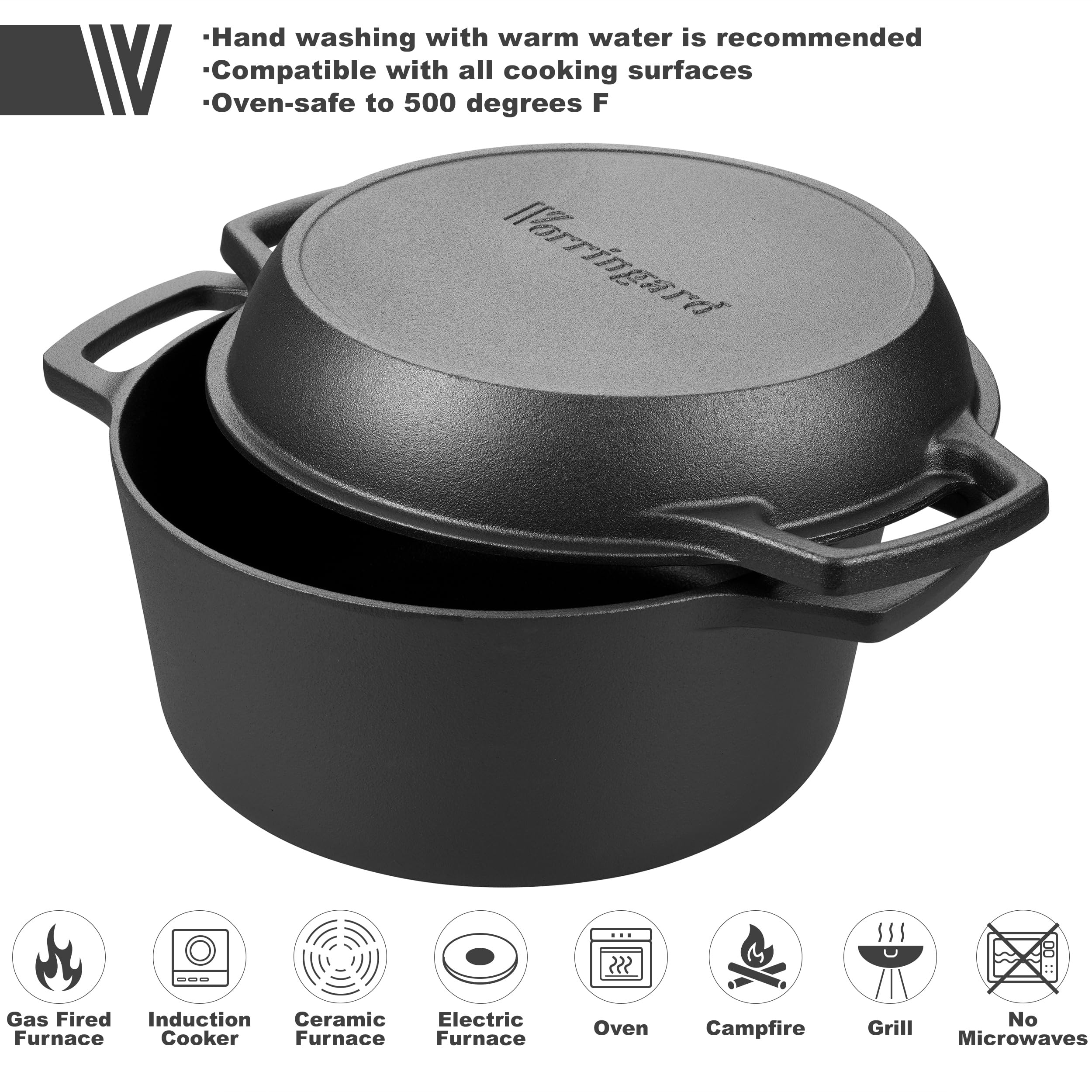 Even heat distribution highlighted on a Vorringard cast iron pot