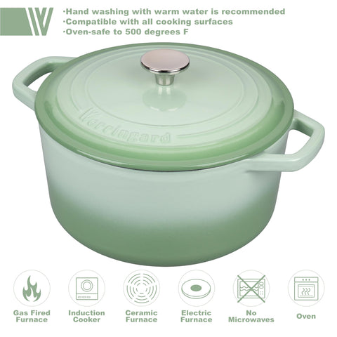 VORRINGARD Dutch oven highlights even heat distribution on induction and gas.
